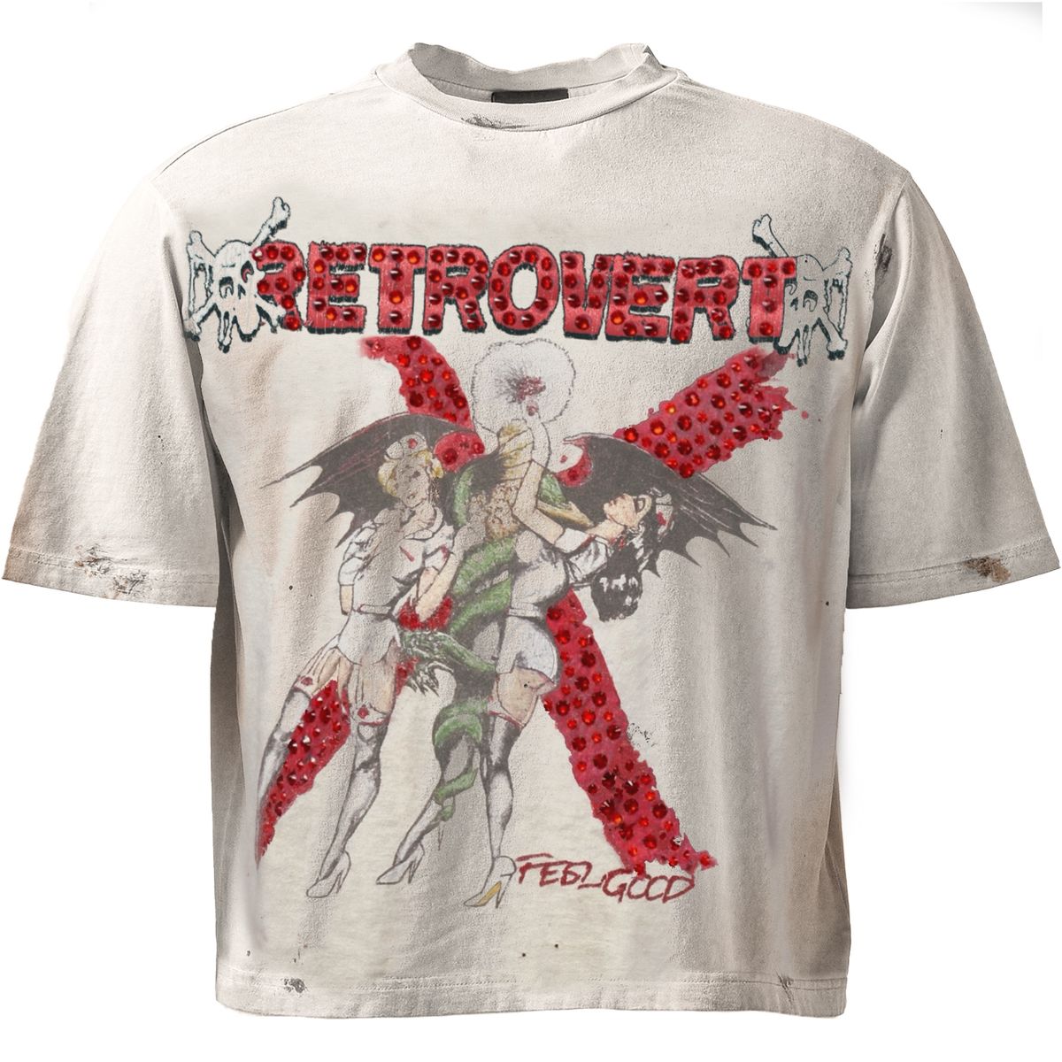 Retrovert Red Nurse Rhinestone Tee