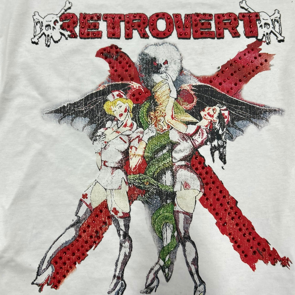 Retrovert Red Nurse Rhinestone Tee