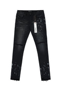 Purple Brand P001 Black Resin Knee Slit Jean