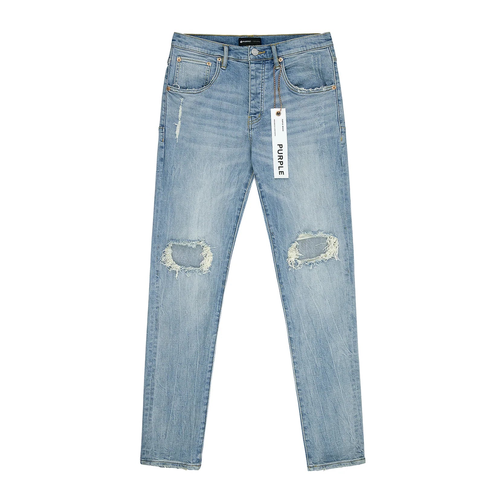 Purple Brand P002 Light Indigo Blowout Blue Jeans