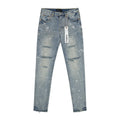 Purple Brand P001 Light Indigo Paint Blowout Jeans