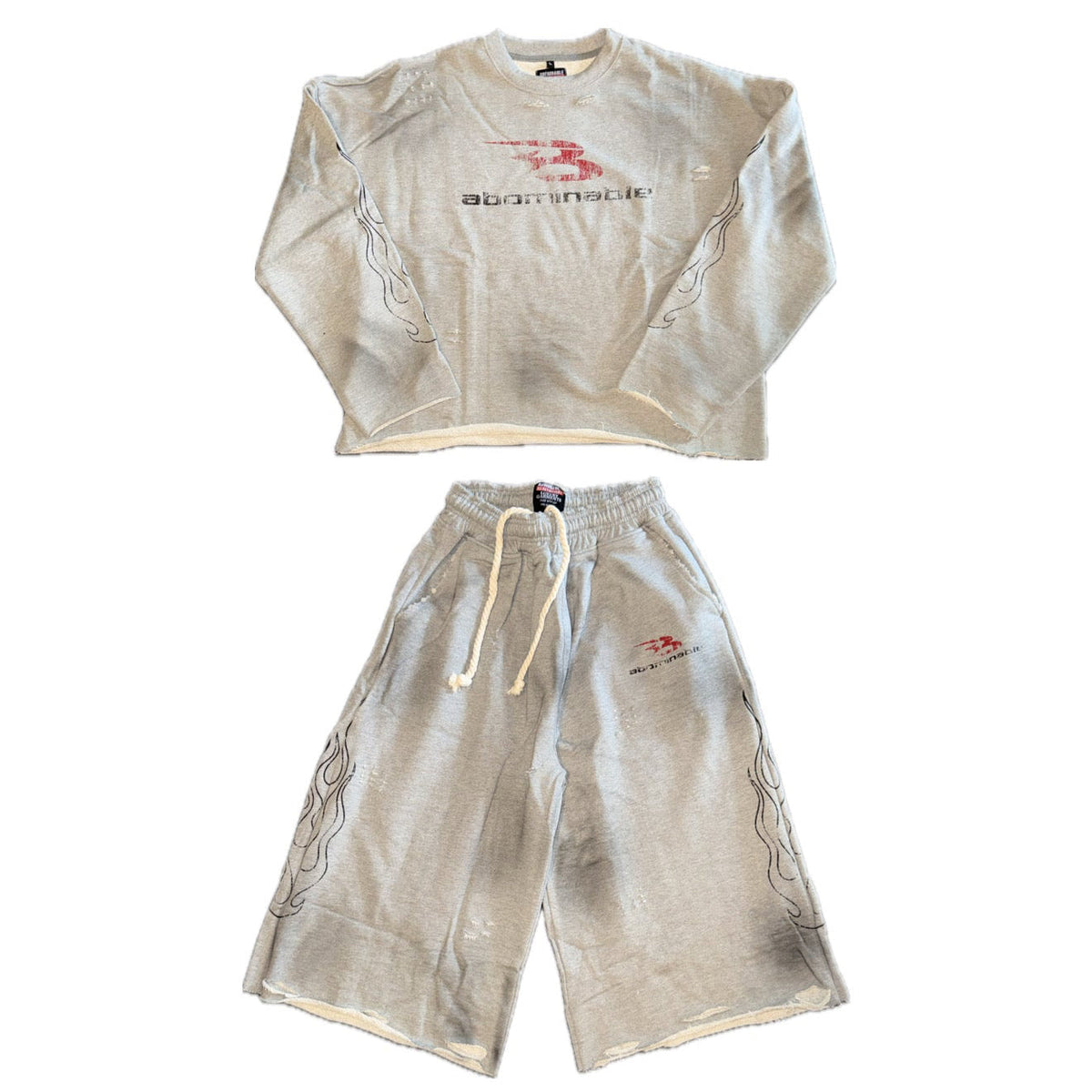 Abominable Grey Flame Short Set