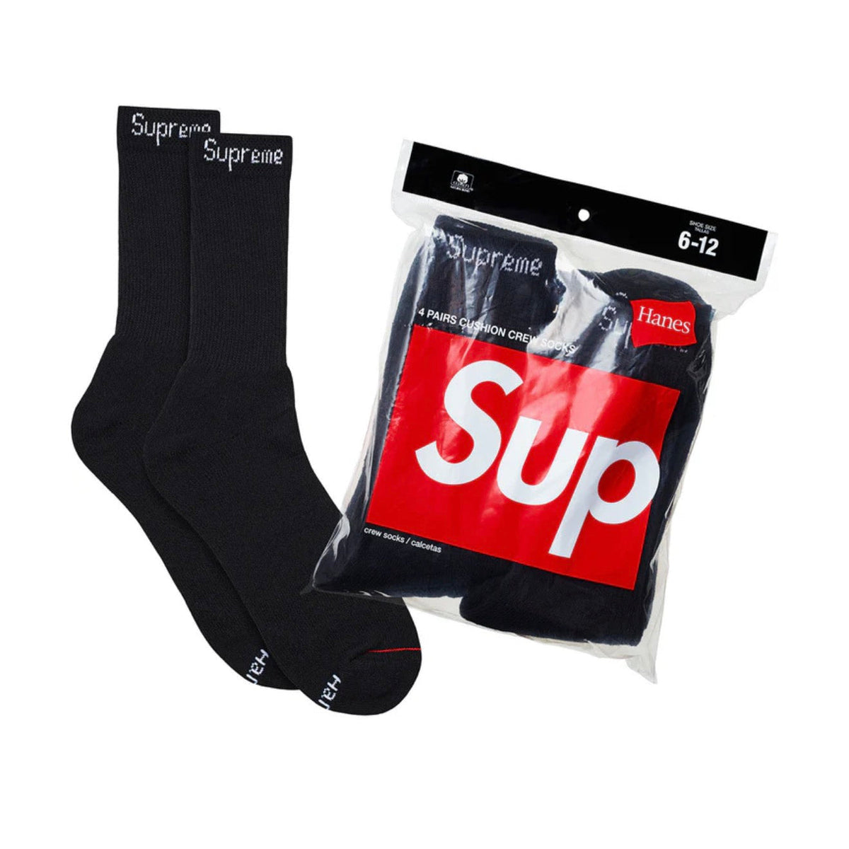 Supreme Socks Black (Pack of 4)