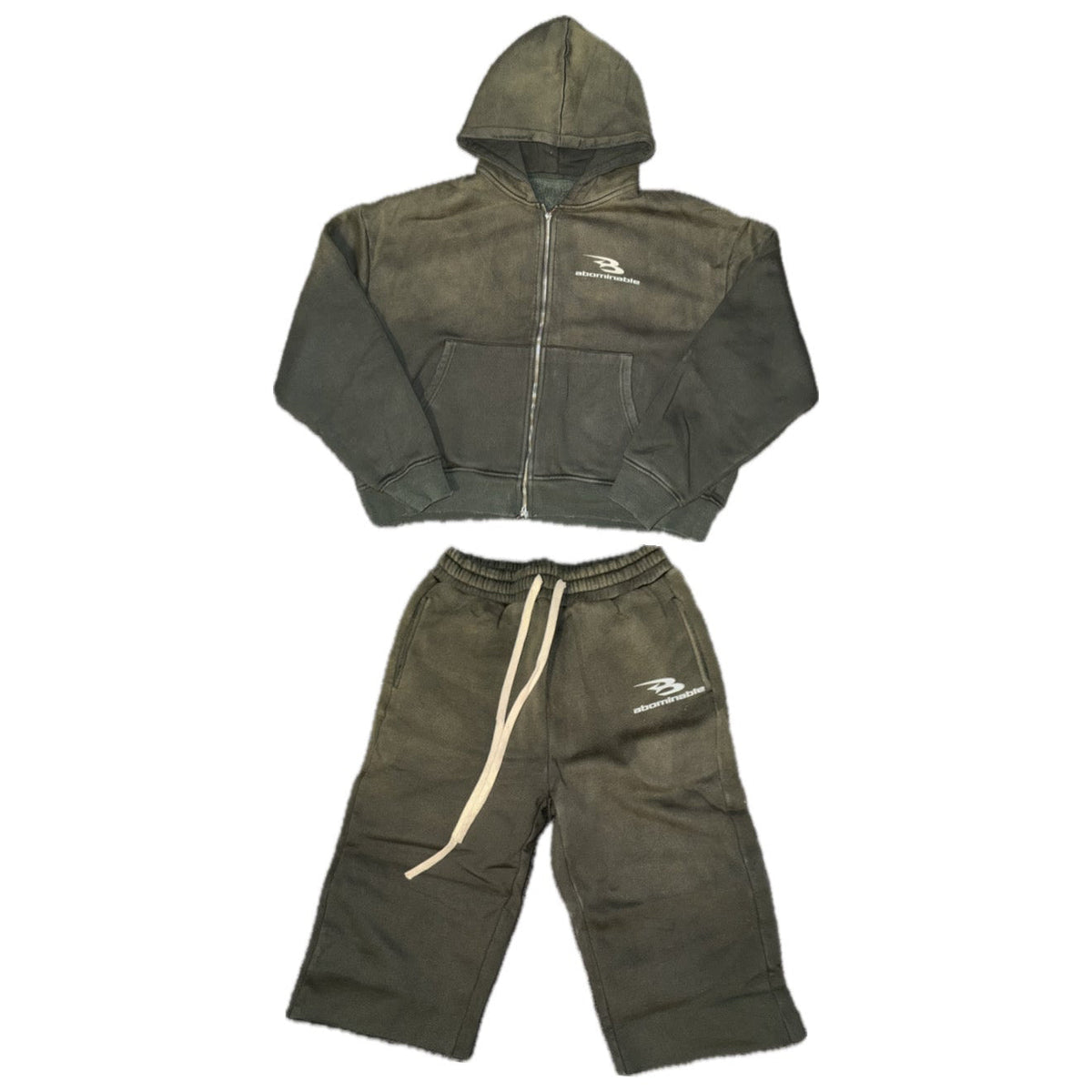Abominable Olive Green Essentials Short Set
