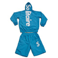 Solitaire Blue Nylon S Logo Short Set
