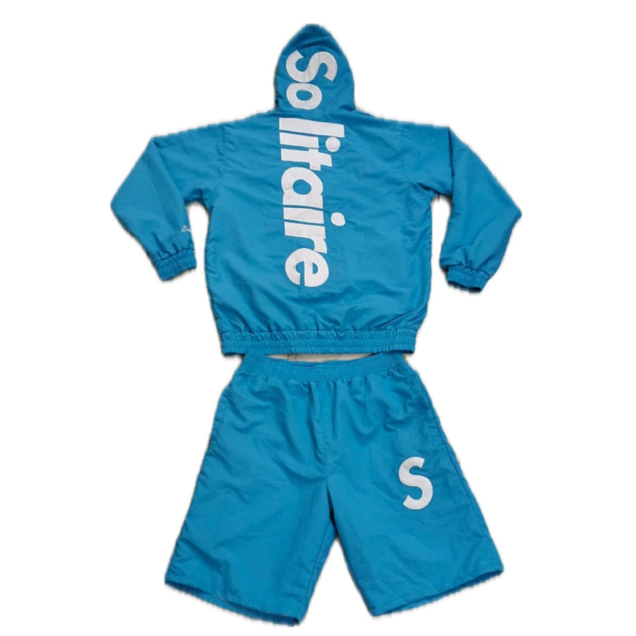 Solitaire Blue Nylon S Logo Short Set