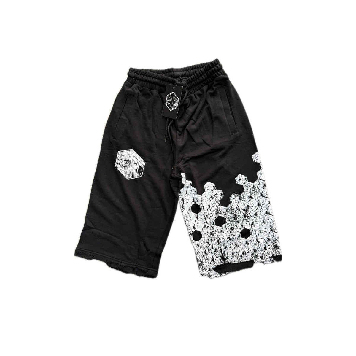 Abstract Clothing Club Black Honeycomb 3/4 Shortsl