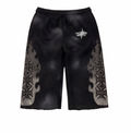 Retrovert Black Studded Flame Shorts