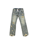 Solitaire Distressing Straight Denim