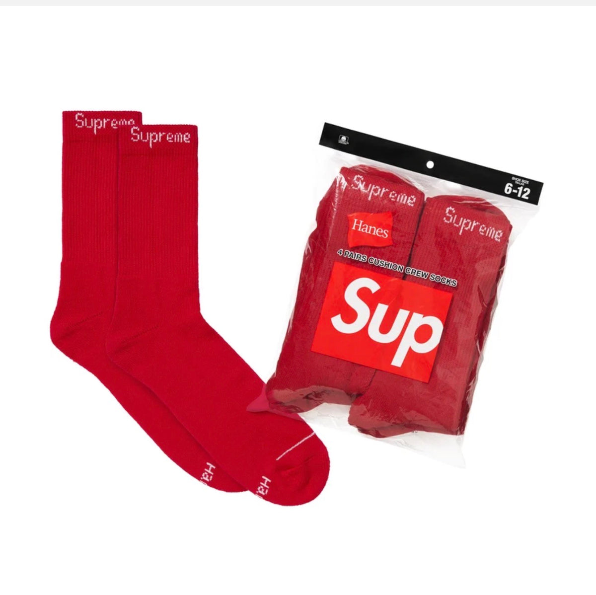 Supreme Socks Red (Pack of 4)