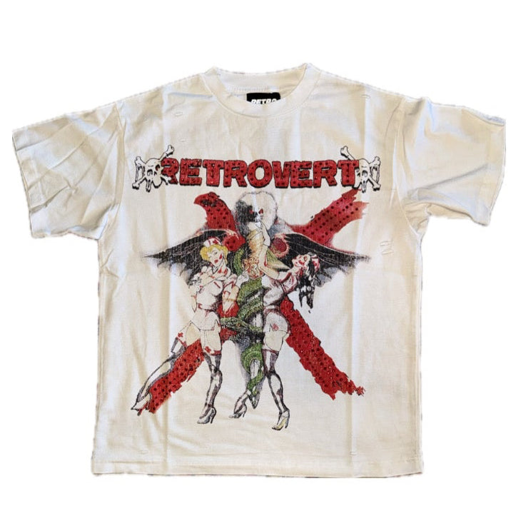 Retrovert Rhinestone Red Nurse Tee
