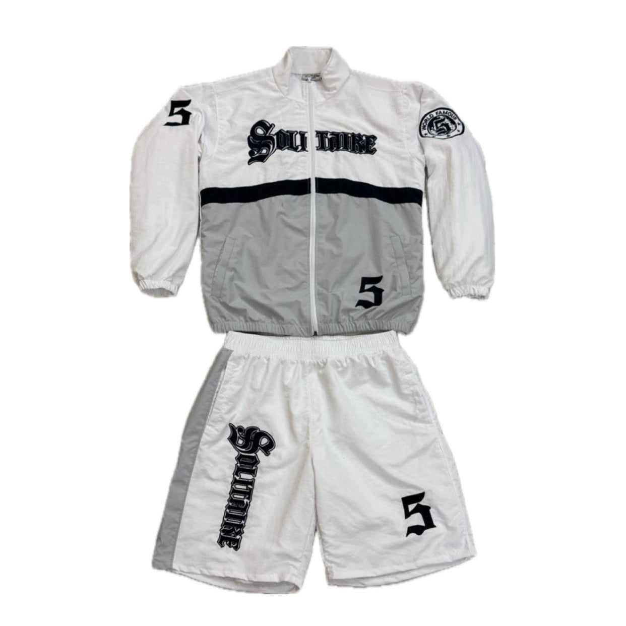 Solitaire Grey/White Nylon Gothic Set
