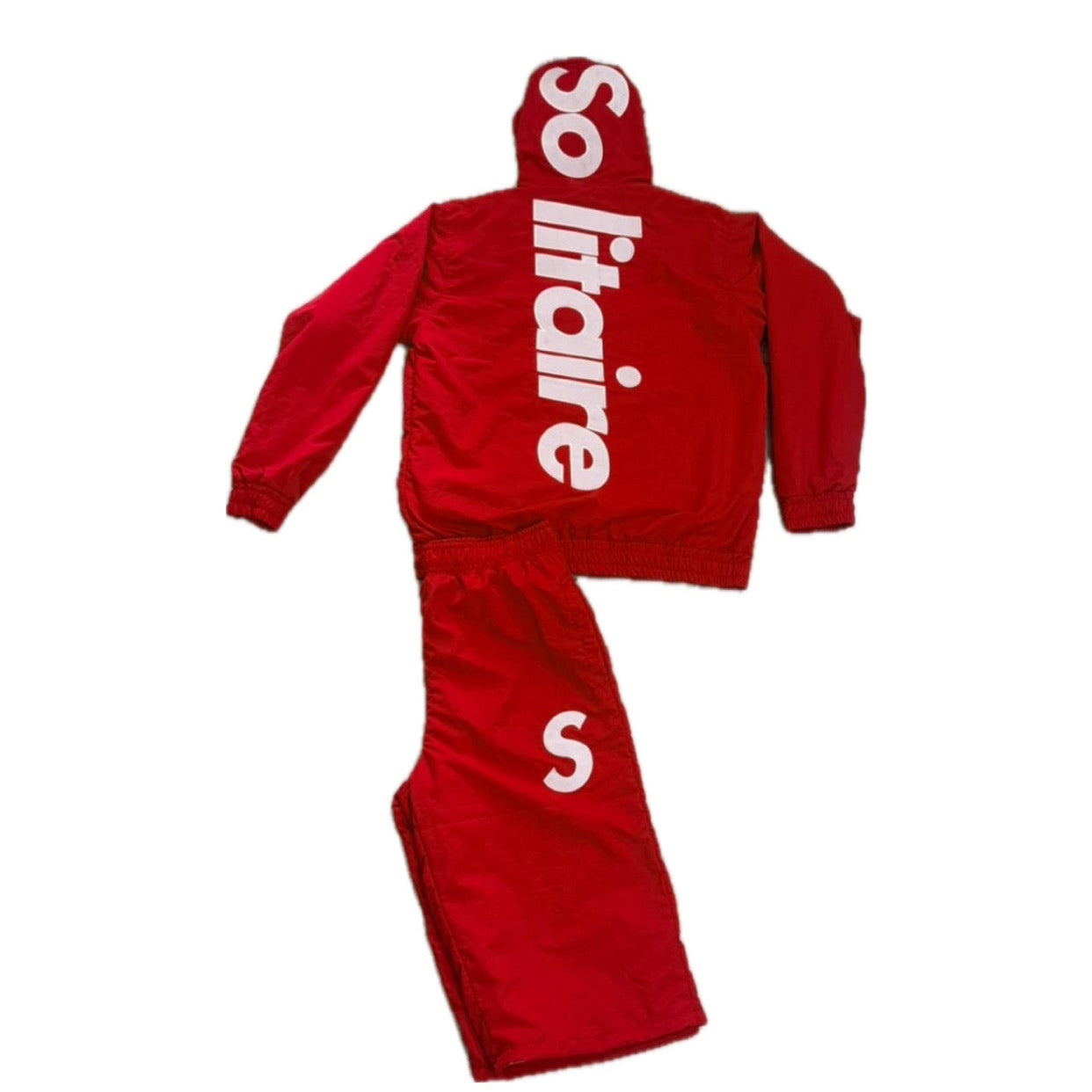 Solitaire Red Nylon S Logo Short Set