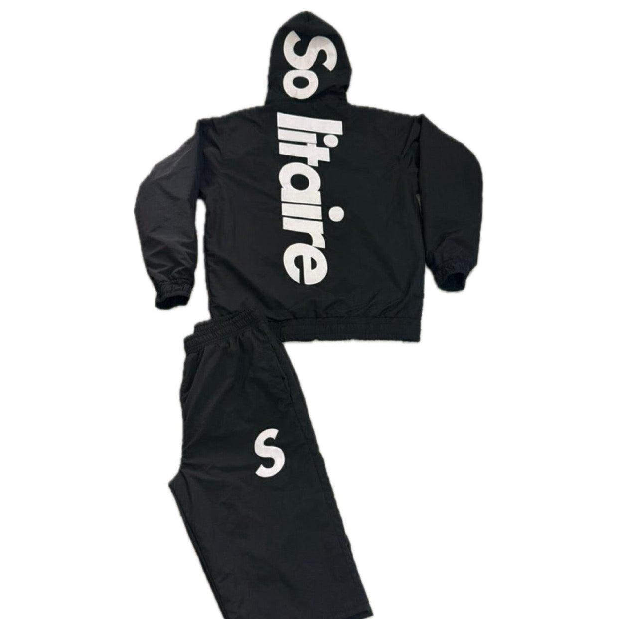 Solitaire Black Nylon S Logo Short Set