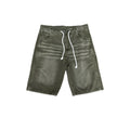 Sun Washed Olive Green Denim Shorts