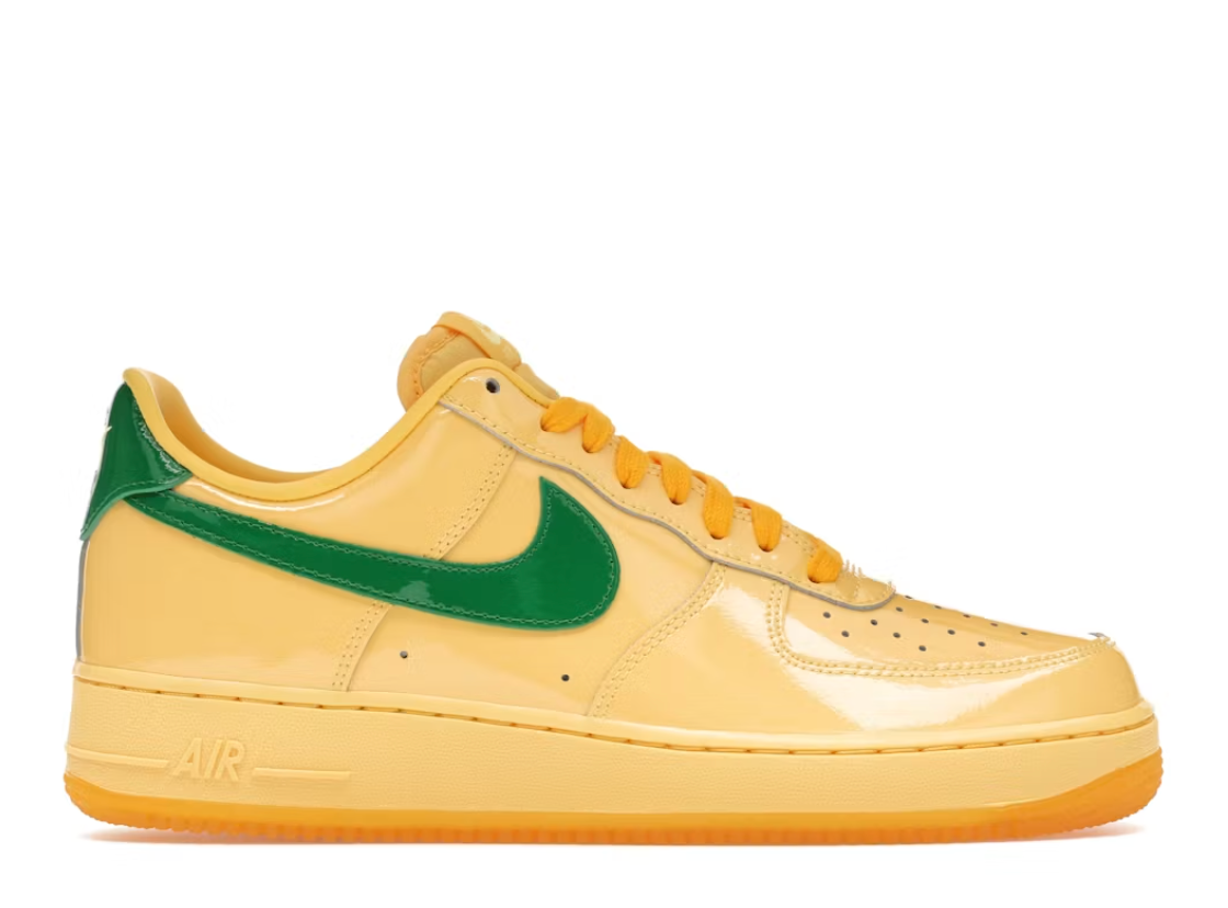 Nike Air Force 1 Low Patent Leather Topaz Gold Pine Green