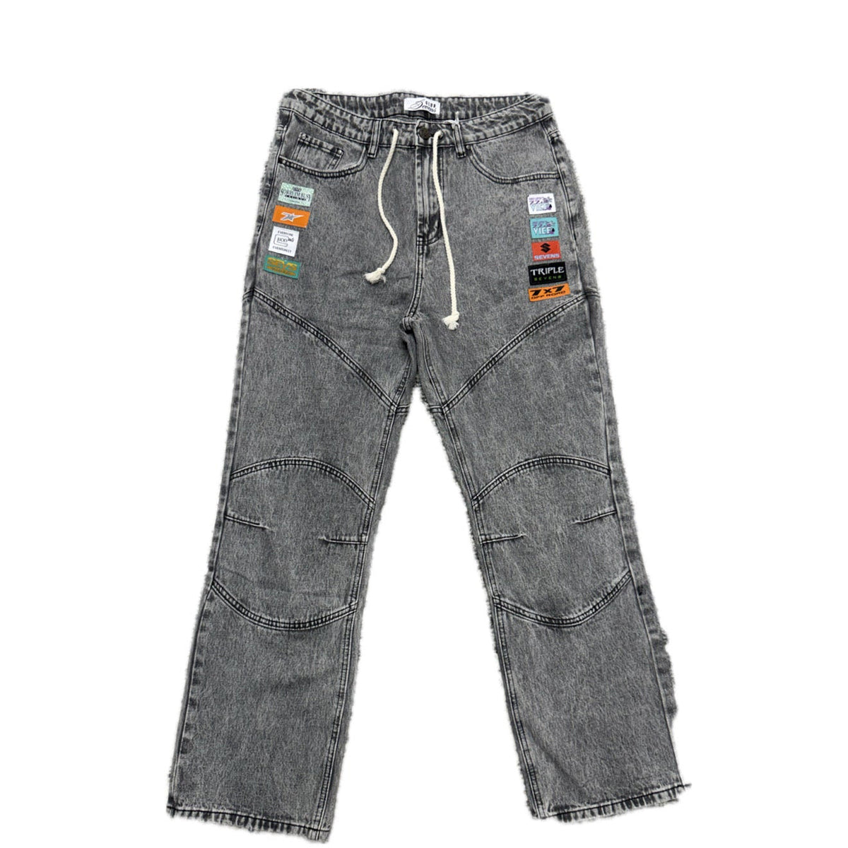 Triple 7 Black Moto Denim