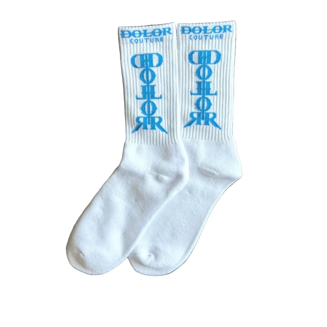 Dolor Couture White/Blue Socks (Pack of 1 pair)