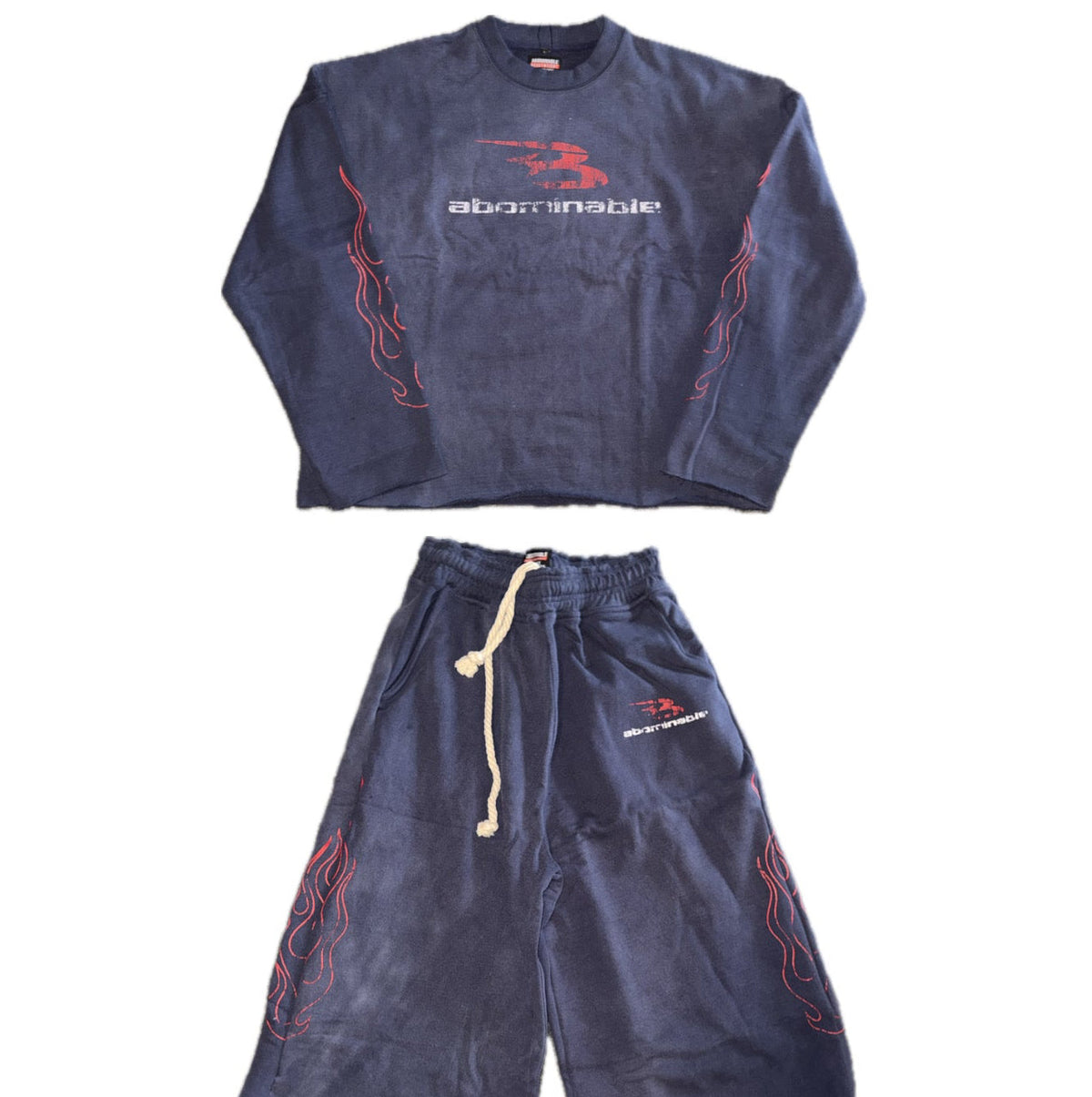 Abominable Navy Flame Short Set