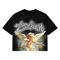 Mixed Emotion Angel Rhinestone Tee Black