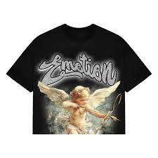 Mixed Emotion Angel Rhinestone Tee Black