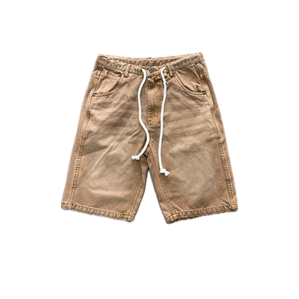 Sun Washed Khaki Denim Shorts
