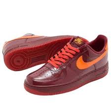 Nike Air Force 1 Low Patent Leather Dark Team Red Safety Orange